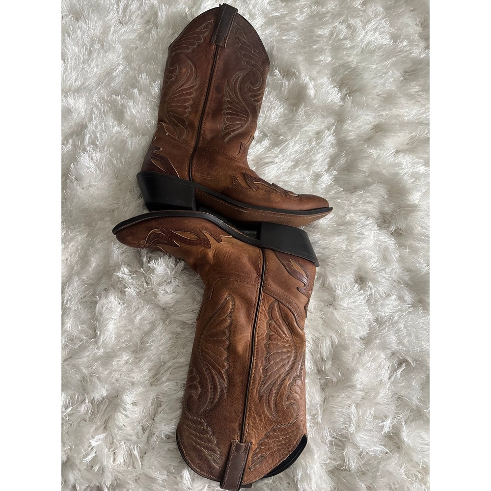 Laredo Brown Leather Western Cowboy Boots Pointed Toe 8.5 M 80171 Westerncore